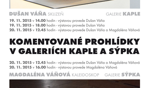 Dva dny nabité komentovanými prohlídkami s autory sochařských výstav v galeriích Kaple a Sýpka ve Valašském Meziříčí.